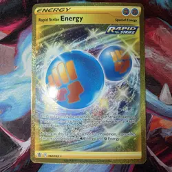 Pokemon TCG Rapid Strike Energy Gold Secret Rare Card 182/163 Battle Styles - Image 1