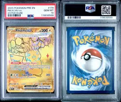 2025 Pokemon PRE EN Hyper Rare #179 Pikachu ex PSA 10 GEM MINT - Image 3