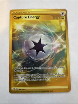 Capture Energy (Secret) 201/189 Secret Rare Holo Pokemon Free Shipping! Jd - Image 1
