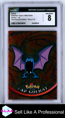 GOLBAT POKEMON TOPPS #42 1999 SERIES 1 HOLO ITALIAN CGC 8 - Image 1