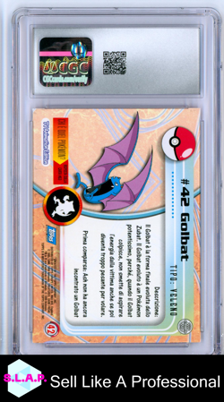 GOLBAT POKEMON TOPPS #42 1999 SERIES 1 HOLO ITALIAN CGC 8 - Image 2