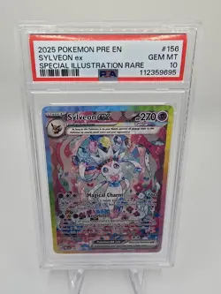 2025 POKEMON PRE SPECIAL ILLUSTRATION RARE #156 SYLVEON EX PSA 10 - Image 1