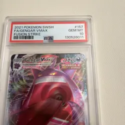 2021 Pokemon Fusion Strike SWSH FA Gengar VMAX #157 PSA 10 - Image 2