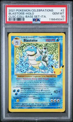 Pokemon PSA 10 Blastoise #2 Holo Classic Collection Gran Festa 2021 Italiano - Image 2