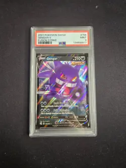 PSA 9 MINT 2021 Pokemon Gengar V Fusion Strike PSA 9 MINT - Image 1