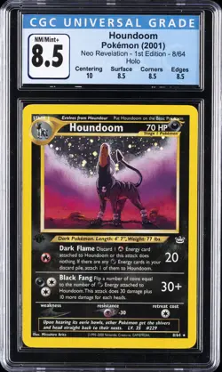2001 POKEMON NEO REVELATION 1ST EDITION #8 HOUNDOOM CGC 8.5 - Image 1