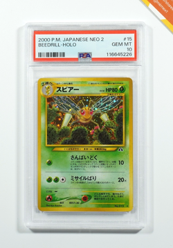 Pokemon PSA 10 Beedrill #15 Holo Neo Discovery 2000 Japanese - Image 1