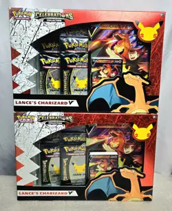 ×2 Lance's CHARIZARD V Box Promo Cards & Booster Packs Pokemon CELEBRATIONS 2021 - Image 1