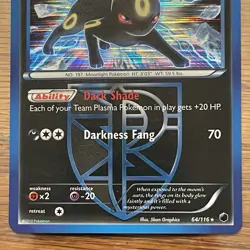 Umbreon 64/116 2013 BW Plasma Freeze Holo Pokemon Card Team Plasma Rare - Image 4