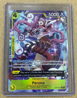 One Piece Card Game – Perona OP14-111 SR – Green Character – Thriller Bark Pirat - Image 1