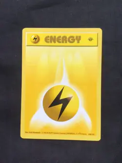 Pokemon Cards: Base Set 1st Edition Common: Lightning Energy 100/102 - Image 1