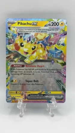 Pokemon TCG Pikachu EX Double Rare Holo Card 057/191 Surging Sparks NM - Image 1
