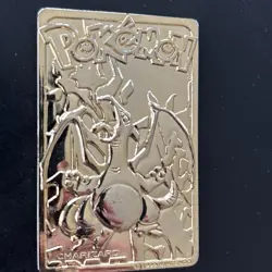 1999 Pokemon 23 Karat Gold Plated Trading Card Charizard Nintendo Flame - Image 1