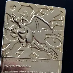 1999 Pokemon 23 Karat Gold Plated Trading Card Charizard Nintendo Flame - Image 3