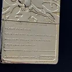 1999 Pokemon 23 Karat Gold Plated Trading Card Charizard Nintendo Flame - Image 4