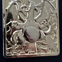 1999 Pokemon 23 Karat Gold Plated Trading Card Charizard Nintendo Flame - Image 5