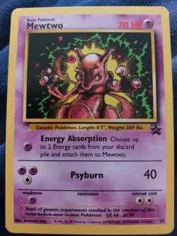 Pokemon Card Mewtwo Black Star Promo 14 Non Holo WOTC - Image 1