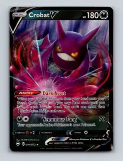 Crobat V 044 Pokemon Sword & Shield Base Set Ultra Rare Card NM+ - Image 1