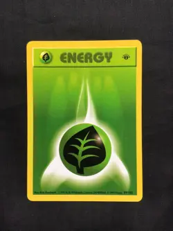 Pokemon Cards: Base Set 1st Edition Common: Grass Energy 99/102 - Image 1