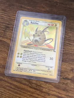 Pokemon TCG Raichu Fossil Holo Card 14/62 Rare MP Condition - Image 3