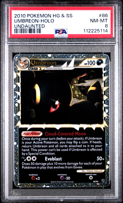 2010 POKEMON HEARTGOLD & SOULSILVER UNDAUNTED #86 UMBREON HOLO PSA 8 NM 86/90 - Image 1