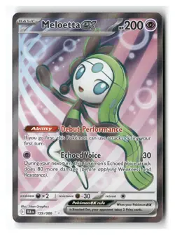 Meloetta ex 159/086 Ultra Rare Black Bolt Pokemon Near Mint - Image 1