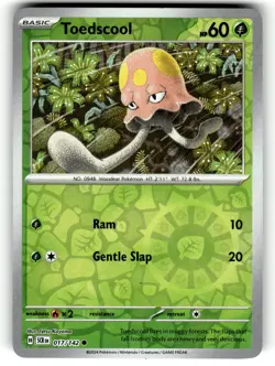 Pokemon Stellar Crown Toedscool 017/142 Reverse Holo - Image 1
