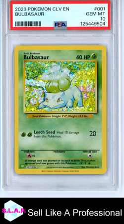 BULBASAUR POKEMON #001 2023 CLV EN HOLO ENGLISH PSA 10 - Image 1