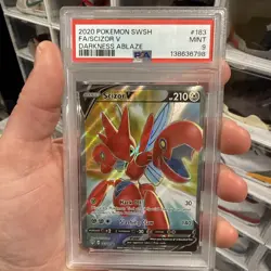 GRADED PSA 9 2020 Pokemon SWSH FA/Scizor V Darkness Ablaze #183 - Image 1