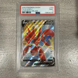 GRADED PSA 9 2020 Pokemon SWSH FA/Scizor V Darkness Ablaze #183 - Image 3