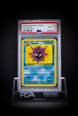 1999 Pokemon Fossil Cloyster 1st Ed 32 PSA 8 - Image 1