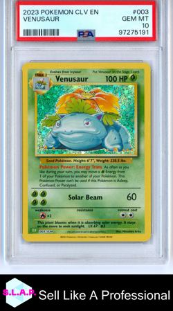 VENUSAUR POKEMON #003 2023 CLV EN HOLO ENGLISH PSA 10 - Image 1