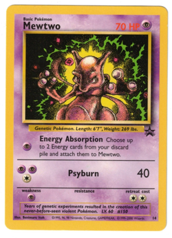 POKEMON MEWTWO 14 BLACK STAR PROMO LP VINTAGE PSYCHIC LEGENDARY Combine Shipping - Image 1