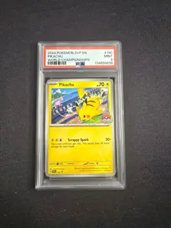 PSA 9 MINT 2024 Pokemon World Championship Promo Pikachu #190 PSA 9 MINT - Image 1