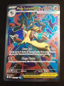 Mega Lucario ex 160/132 Me01: Mega Evolution Holo Rare Pokemon TCG NM - Image 1
