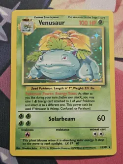 Pokemon Venusaur Base Set 15/102 Holo Rare 1999-2000 Wizards LP - Image 1