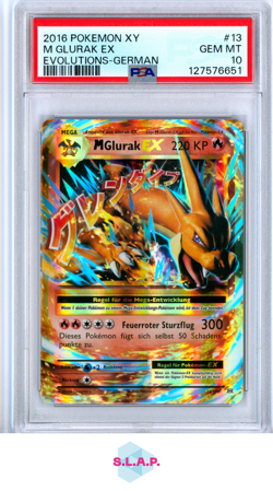 M GLURAK EX EVOLUTIONS-GERMAN POKEMON XY EVOLUTIONS 2016 13 PSA 10 - Image 1