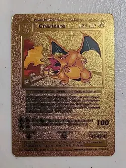 Charizard Fan Art Gold Foil Premium Pokemon Card 4/102 - Image 1