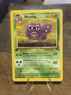 Weezing 45/62 Fossil 1st Edition NM Pokemon Card Vintage 1999 - Image 1