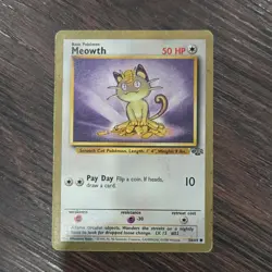 Pokemon Meowth 56/64 Jungle fruit roll up Promo 50 HP Basic Card 1999 Nintendo - Image 1
