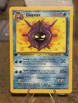 Cloyster 1st Edition Fossil Holo 32/62 NM Pokemon Card WOTC 1999 - Image 1