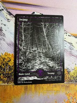 X 7 Swamp (272) Land - MTG Crimson Vow - Pig Hands 7 Full Art Lands - Image 5
