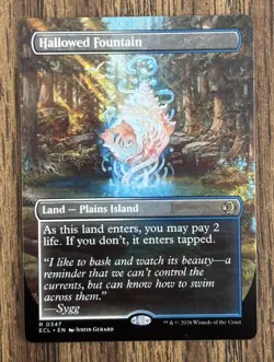 Hallowed Fountain (BORDERLESS/REVERSIBLE) - Lorwyn Eclipsed (MTG) NM - Image 1