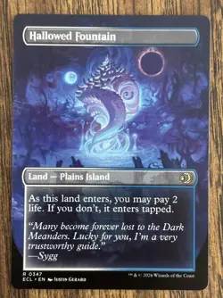 Hallowed Fountain (BORDERLESS/REVERSIBLE) - Lorwyn Eclipsed (MTG) NM - Image 2