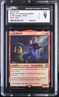 CGC MINT 9 MTG Zell Dincht FoiL FINAL FANTASY Magic 170 PoP 1 - Image 1