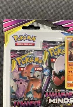 2019 Pokemon Unified Minds 3-Pack Blister Factory Sealed - Stakataka SM209 - Image 2