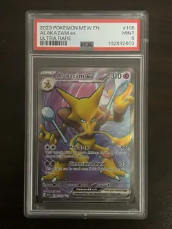 2023 POKEMON MEW EN-151 ULTRA RARE #188 ALAKAZAM EX PSA 9 - Image 1