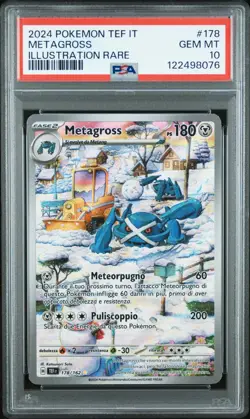 Pokemon PSA 10 Metagross #178 Cronoforze Illustration Rare 2024 Italiano - Image 2