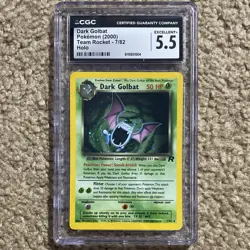 Pokemon Dark Golbat Team Rocket Holo CGC 5.5 Graded 2000 Card 7/82 - Image 1