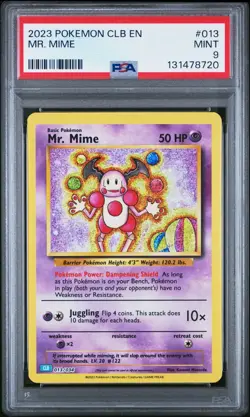 2023 POKEMON CLB-CLASSIC BLASTOISE & SUICUNE EX DECK #013 MR. MIME PSA 9 - Image 1